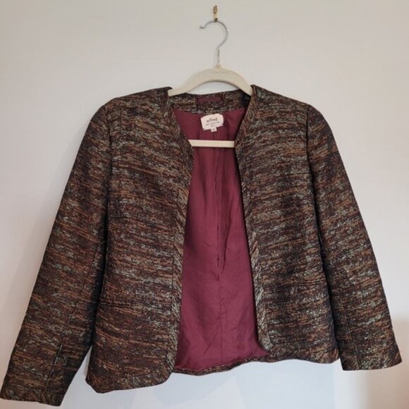 WILFRED ARITZIA - Size 4 Pirouette Tweed Copper Sparkling Blazer / Jacket - Picture 1 of 5